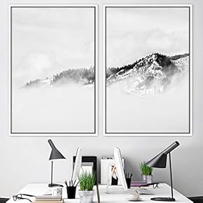 signwin 2 Piece Framed Canvas Wall Art Foggy...