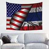 Tapestry Thailand Thai Flag and America Flag Silk Poster Bedroom Wall Hanging 29x37 inches Funny Home Decor Tapestries for Living Room Dorm Party Decoration Backdrop