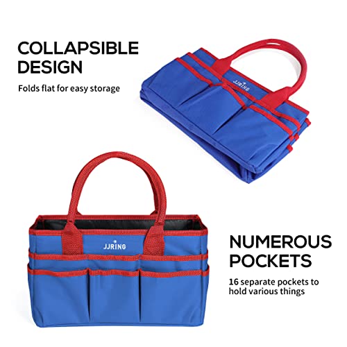 Image of JJRING Craft and Art Tote - 600D Blue Nylon Fabric Art Sewing Organizer Bag with Pockets - for Craft, Scrapbooking, Medical, and Office Supplies Storage