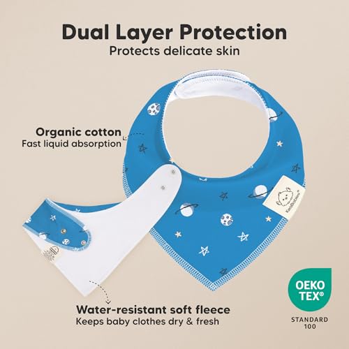 Image of KeaBabies 10pk Organic Baby Bandana Bibs for Drooling and Teething (Cosmo)