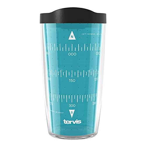 Tervis Nautical Collection Course Corrector Made in USA Double Walled Insulated Tumbler Travel Cup Keeps Drinks Cold & Hot, 16oz, Classic