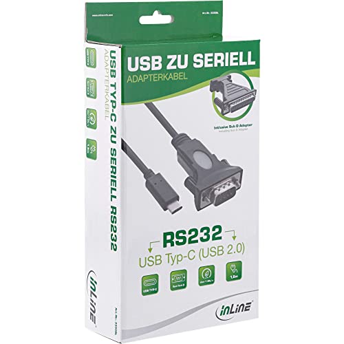 InLine 33308L 9 - 25-Pin Adaptor Adapter Cable Connector C USB to 9 Pin DB9 Male Serial 1,8 m, 1.8 meters - Image 4