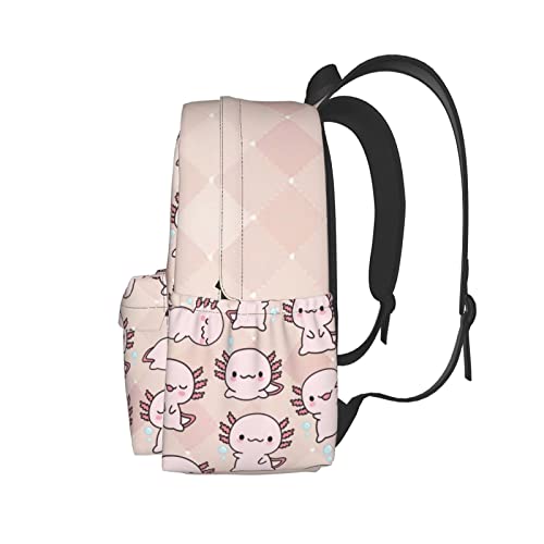 Kugeck Axolotl Pattern Backpack Lightweight For Teens Boys Girls Backpacks Bookbags Daypack One Size #TOP2