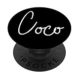 Coco Name White on Black - Coco PopSockets PopGrip: Swappable Grip for Phones & Tablets