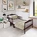 Dream On Me Classic Design Toddler Bed in Espresso, Low-to-Floor Wooden Bed with Safety Rails, GREENGUARD Gold & BSA Certified, Non-Toxic Finish