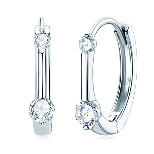 Huggie Hoop Moissanite Earrings For Women Sterling Silver Hypoallergenic Huggie Earring Anniversary Birthday Mothers Day Christmas Gifts For Mom Her Wife Girlfriend #TOP11