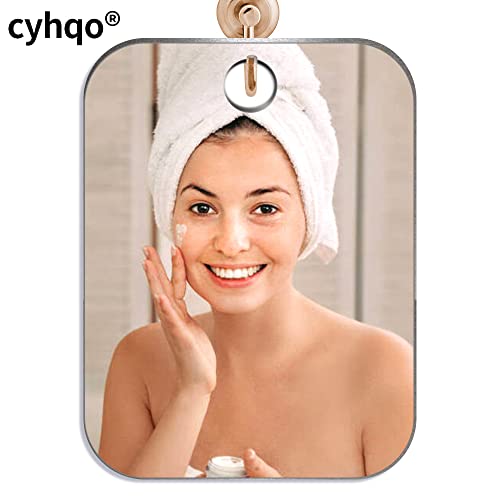 Shatterproof Shower Mirror Fogless For Shaving(2 Pack,Larger 10.7X8 Inch)43% Than Original,Unbreakable Deluxe Plexiglass Makeup Mirror,Largest Bathroom Wall Hanging,Portable Handheld Camping,Silver #TOP6