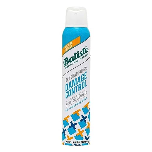 Batiste - Champú Seco Damage Control - Champú en seco enriquecido queratina fortalecedora - Champú Ecofriendly - Nuova formula invisible - Champú para cabello debil o dañado - 200ml