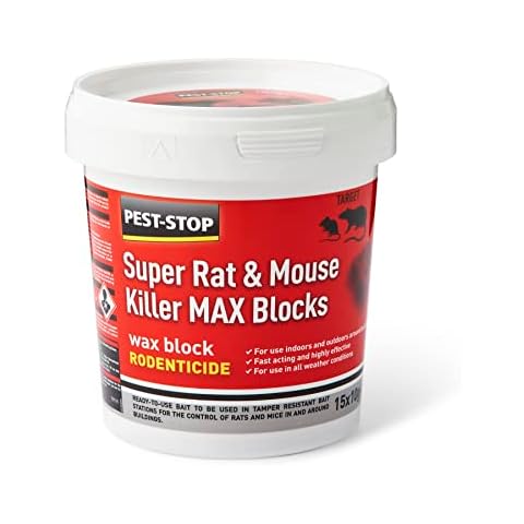 Pest-Stop PSWB03 Super Rat and Mouse Killer Wax Blocks, 15 x 10g Cover