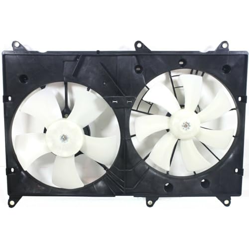MAPHRWZ Dual Radiator Cooling Fan Blade Assembly Set for Toyota for Highlander 2.4L 2004-2007 TO3115160 14883061