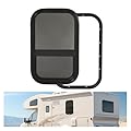 Wutist RV Window 14" W x 22" H w/Trim Ring & Mesh Screen Vertical Slide Camper Teardrop Side Replacement Window Tented Tempered Glass Aluminium Plastic
