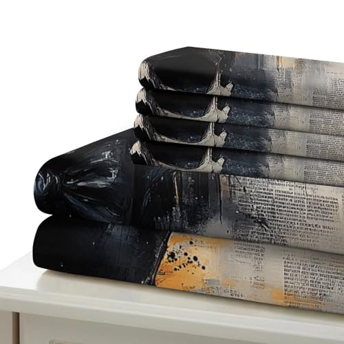 Linge de lit microfile 135x200 cm avec housse de couette tête de mort 3D - 6