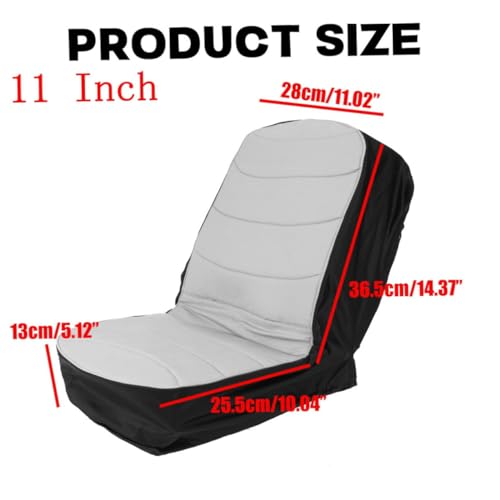 Housse de siège pour tondeuse 11 pouces en coton-polyester gris et noir - 3