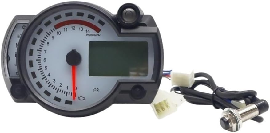 Motorcycle Speedometer Tachometer Meter Digital Motorcycle Odometer Tachometer Adjustable 299KM/H 7 Tachometer Odometer Instrument Panel