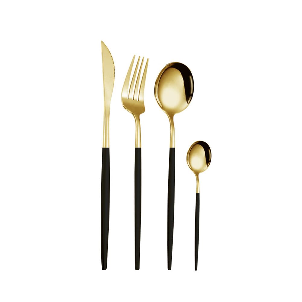 JAWSEU Ensemble de Couverts 24 Pièces, Couverts de Table pour 6 Personnes Set Couverts de Table en Acier Inoxydable avec Couteau, Fourchette, Cuillère Lavable Au Lave-Vaisselle Et Poli Miroir