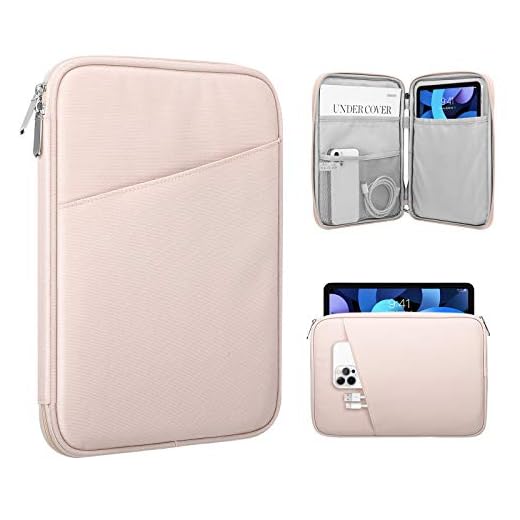 TiMOVO 9-11 Inch Tablet Sleeve Case Compatible with 2020 iPad Air 4 10.9, iPad Pro 11 2018-2021, iPad 10.2, Galaxy Tab A7 10.4, S6 Lite 2020, Surface Go 2/1, Portable Protective Bag, Pink