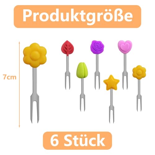 6 Stück Piekser Fingerfood Kinder Food Picks,Obstgabeln Kinder Obstgabeln Snack Piekser Kinder Mini Gabeln Für Kinder Brotdose Piekser Kinder,für Lunch-Box Party Nachmittagstee