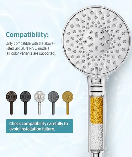 Image of SR SUN RISE Shower Filter for Handheld Shower Head, NSF Certified 2 Pack Replacement Filters for Hard Water Remove Chlorine and Harmful Substances Only Fits SR SUN RISE Shower Head