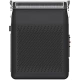 Runwe - Mini rasoio elettrico portatile da uomo, a lamina singola, ricarica rapida USB C, con blocco da viaggio, in ABS nero, 7,9 x 5,8 cm, per casa e viaggi
