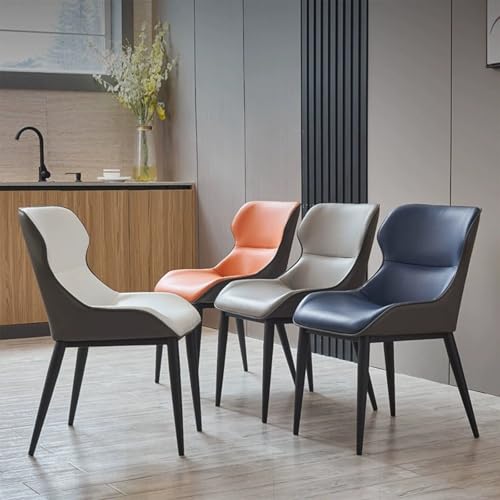 Chaises salle manger lot de 2 en cuir avec pieds acier au carbone - 8