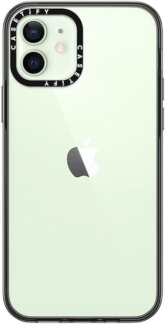 CASETiFY for iPhone 12 Case - Compact Clear Black | Lightweight | 4ft. 2x Military Grade Drop Protection | Black