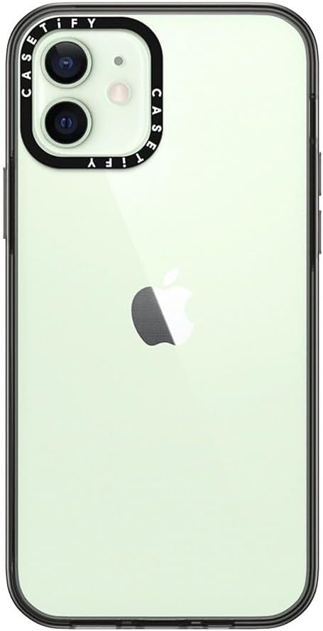 CASETiFY for iPhone 12 Case - Compact Clear Black | Lightweight | 4ft. 2x Military Grade Drop Protection | Black