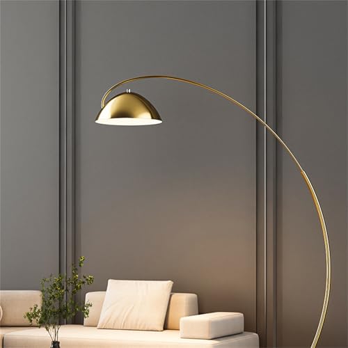 Lámpara de pie de arco dorada con elegante base de mármol de 178 cm 5