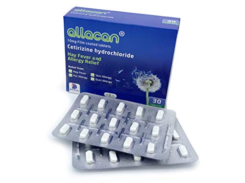 3 Months Supply Allacan Cetirizine Hayfever Allergy Tablets 30 x 3