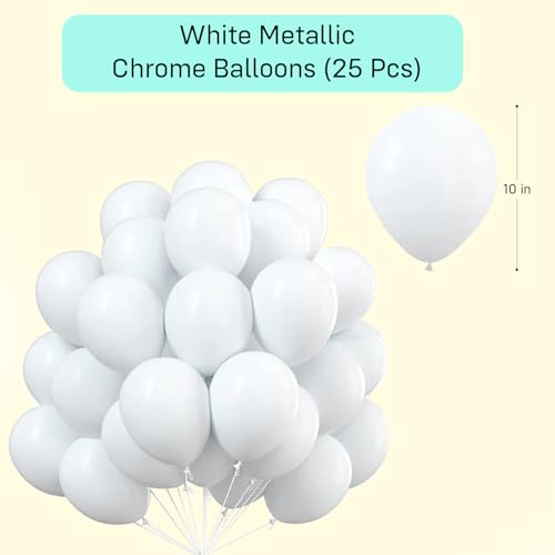 Image of Party Propz White Balloons For Decoration - Pack Of 25 Pcs Pearl White Balloons For Birthday | white's Balloon For Decoration | Balloon For Decorations | Birthday Decor (Latex)