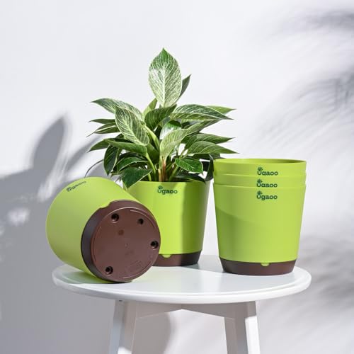 UGAOO 7.5 Inch Krish Self Watering Planter - Set of 5 (Light Gree...