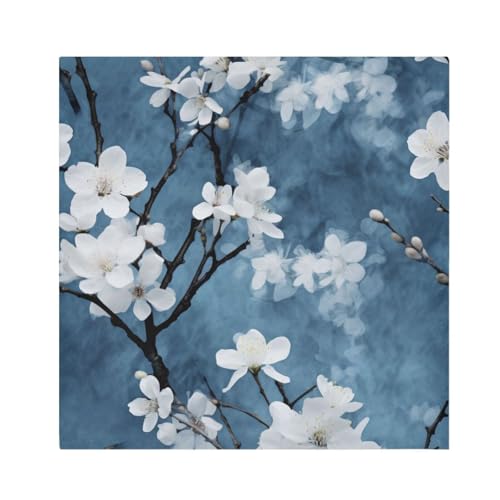 Servilletas de Tela Flores Blancas Invierno x6 miniatura 1