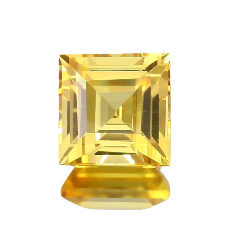 Saphir jaune gemme naturelle 9x9mm pour fabrication de collier et pendentif