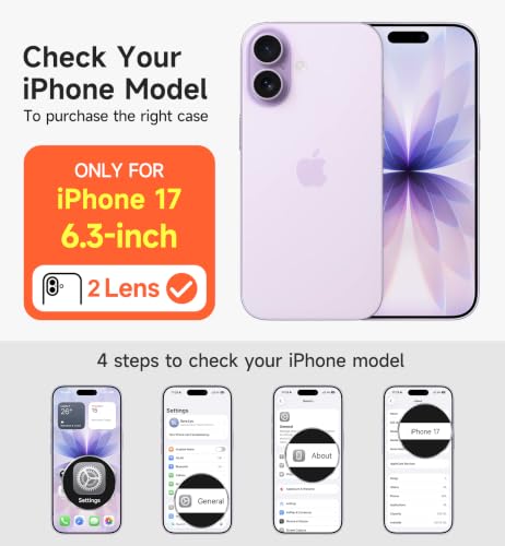 Image of SURITCH for iPhone 17 Case with Camera Control Cover, Camera Slide Cover and Adjustable Kickstand, Compatible with MagSafe, Shockproof Bumper Protective Cases 6.3 Inch, Dark Purple