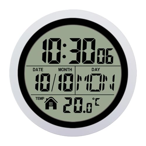 Qianly Shower Clock Small Wall Clock Easy to Use, Practical,Indoor Wall Clock for Living Room, Silver