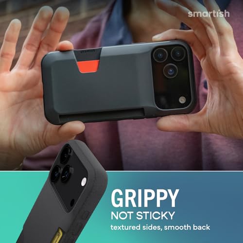 Smartish® iPhone 17 Pro Max Wallet Case + Phone Grip Finger Loop - Wallet Slayer Vol. 1 [Slim + Protective] Credit Card Holder + Pop Out Ring Kickstand for Apple iPhone 17 Pro Max - Black Tie Affair by Smartish - Image 7