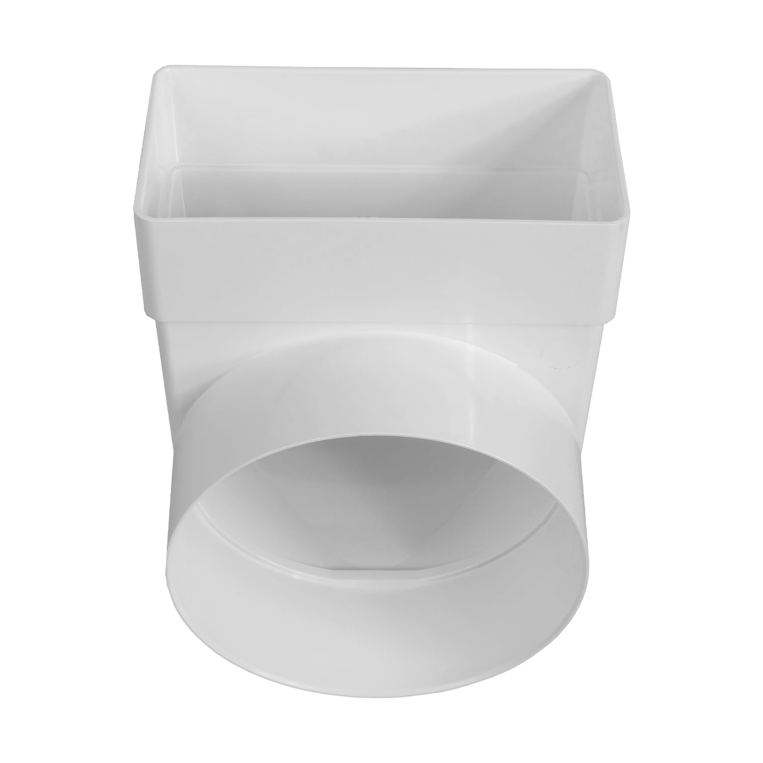 Repa Market Conector de tubo rectangular de 90 grados 150 x 75 mm para tubo de ventilación redondo de 125 mm – Tubo redondo de plástico ABS para calefacción, refrigeración, canal plano, conducto de