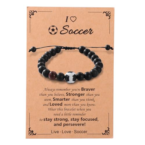 Pleituuiy Gift for Teen, Soccer Bracelet Gifts for men Players Team Son Grandson Nephew Friend, Graduation Birthday Gifts for Teen