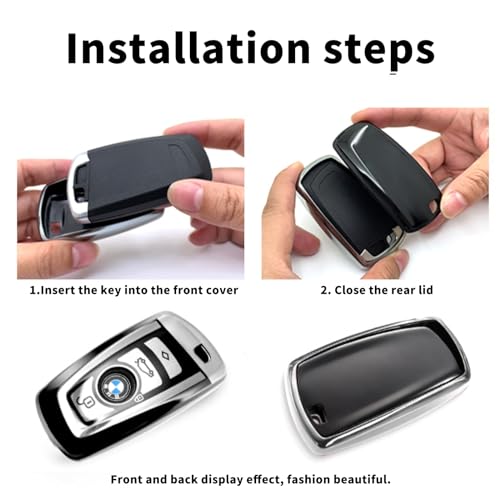 Image of Creativity For BMW X5 Key Fob Cover accessories (Silver Key Case)