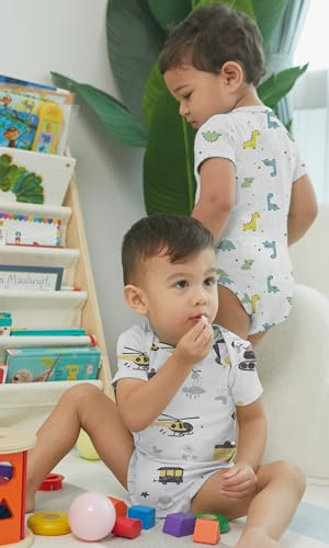 Image of KOH KOH Kids Short Sleeve Cotton Solid Lap Shoulder Baby Bodysuit