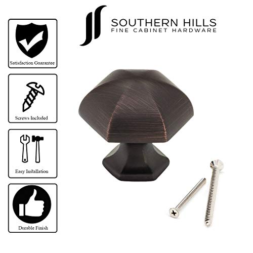 Southern Hills Oil Rubbed Bronze Cabinet Knobs - Pack Of 5 - Kitchen Cupboard Knobs - Bronze Cabinet Hardware - Venetian Bronze Drawer Pulls - Dresser Knobs - Drawer Knobs - Shkm023-Orb-5 #TOP5