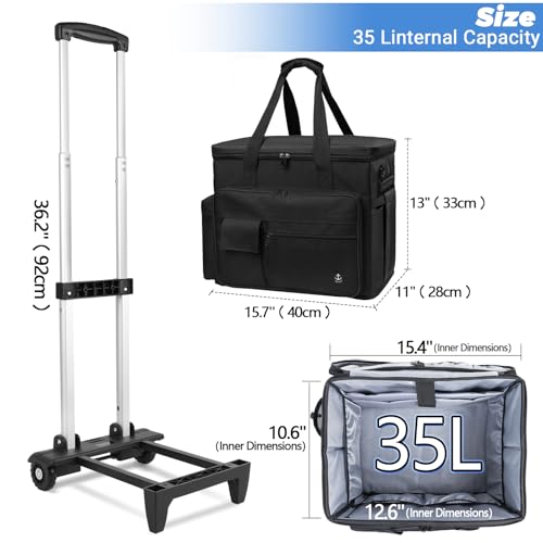 Timoxi Rolling Teacher Bag with Hard Support
