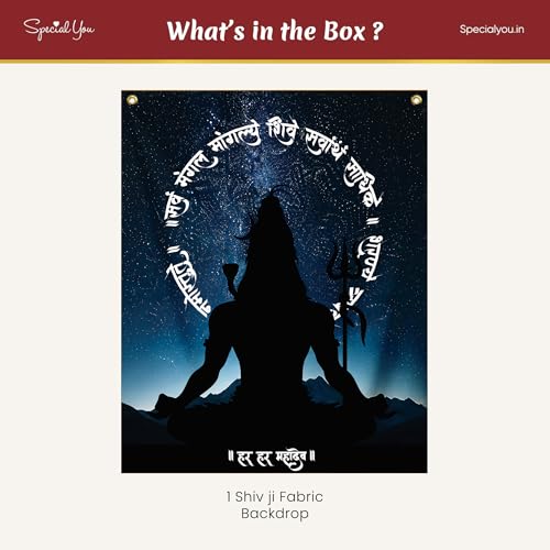 Image of Special You Back Drop Curtain for Decoration with Shiv Ji Backdrop (5x4Ft) for Home Decoration Items for Living Room, Wall Decor Items, Mandir Decorations Items for Home