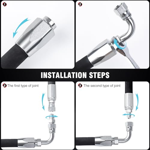 Image of AKM 2-Pack 90 Degree Hydraulic Hose Field Repair Kit,3 /8 inch Inner Diameter Reusable