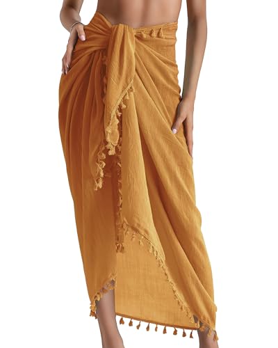 Image of Eicolorte Sarong Cover Up Womens Beach Cover Up Bikini Bathing Suit Swimsuit Swimwear Coverup Sarong Pareo Wraps for Women