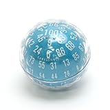 GameScience Role Playing Dice - D100 Opaque Blue & White Spherical Dice / Die - ZOCCHIHEDRON - Blemished