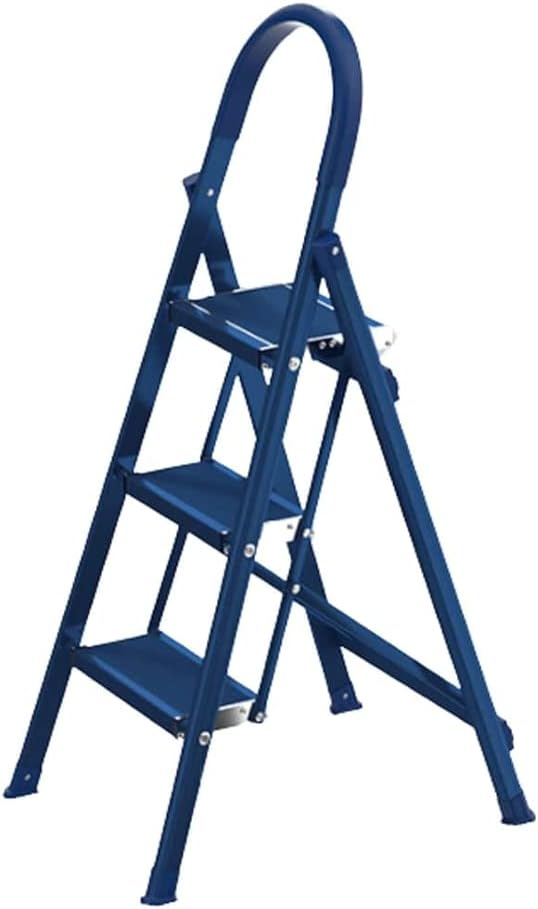 Ladders Home Telescoping Ladders, Lightweight Green Blue Folding Ladder with Armrests, Small Step Ladders for Home, 330lb Capacity Household or Outdoor
