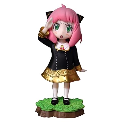 Spy X Family Figure, Spy X Family Anya Figure, Anime Figure Anya Forger Clay Man Action Figure Interchangeable Face Figurine Sculpture Model Handmade Statue Toys Collectible For Desktop Decoration Cover