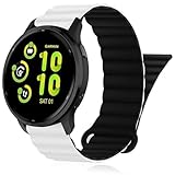Inhosper Correas de reloj compatibles con Garmin Vivoactive 6/5/3/Venu/Venu Sq/Venu 2 Plus, correa magnética de silicona de doble cara de 20 mm, correa deportiva suave para Garmin Forerunner 55/165