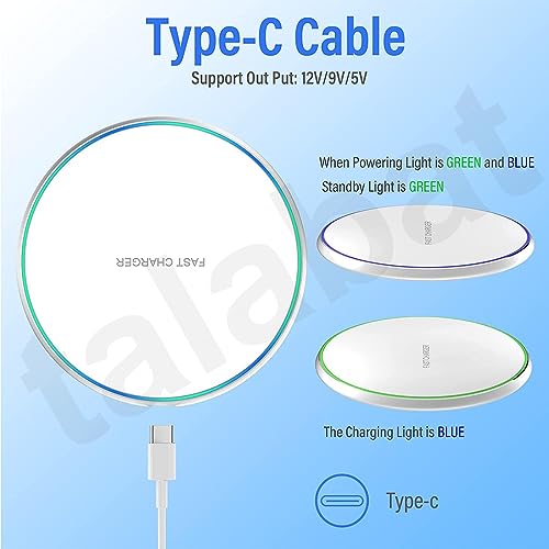 Image of Talabat Magnetic Ring Wireless Charger | 15W Fast Charging Circular Pad | Compatible with iPhone 13 /13 Pro /13 Mini /13 ProMax /12 /11, Samsang Galaxy S21 /S20 /Note 10 /Edge Note 20Ultra /S10, Airdods Pro