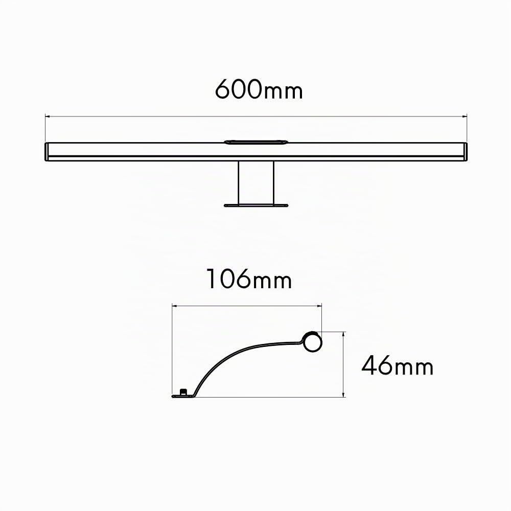 Lampe LED pour penderie applique éclairage d'étagère, 600 mm, choix : 1 pièce, blanc chaud